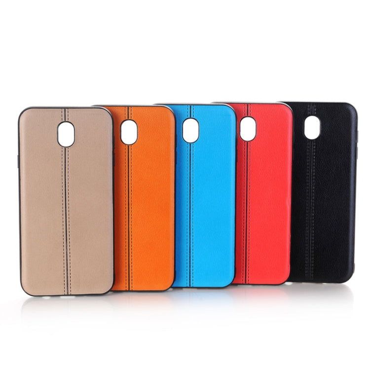 For Galaxy J5 (2017) / J530 (EU Version) Plain Weave Texture Leather Surface Protective Back Cover Case