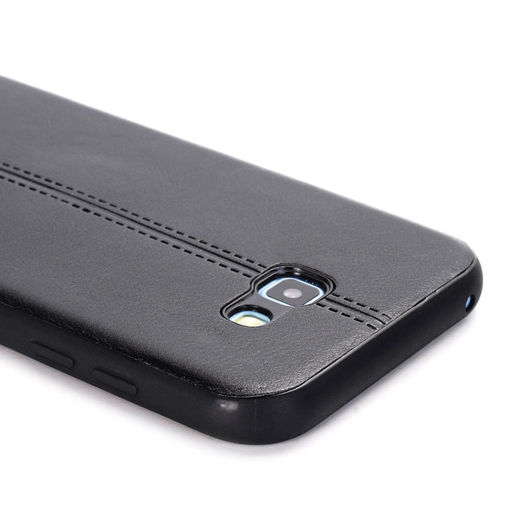 For Galaxy A7 (2017) Plain Weave Texture Leather Surface Protective Back Cover Case