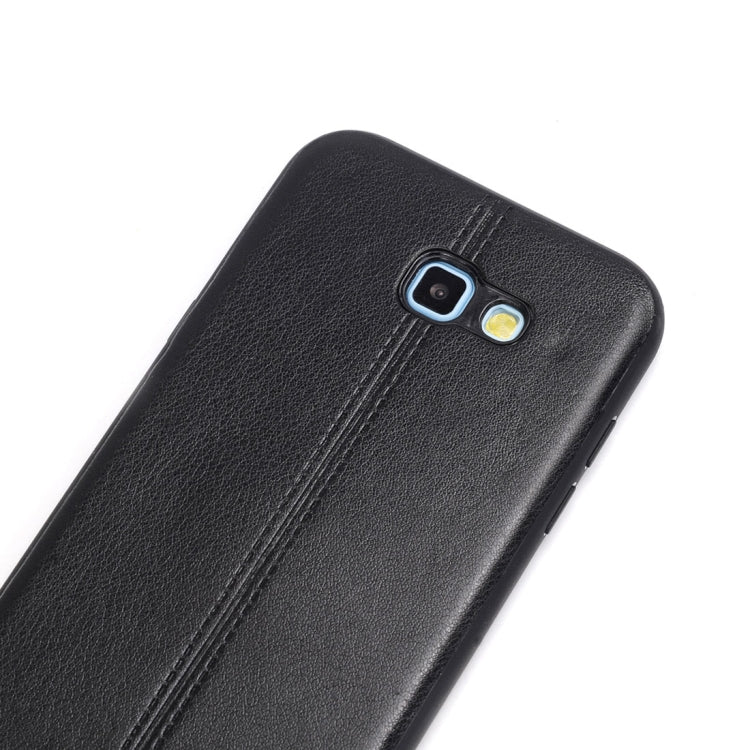 For Galaxy A7 (2017) Plain Weave Texture Leather Surface Protective Back Cover Case