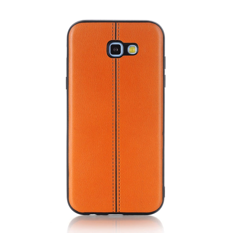 For Galaxy A7 (2017) Plain Weave Texture Leather Surface Protective Back Cover Case