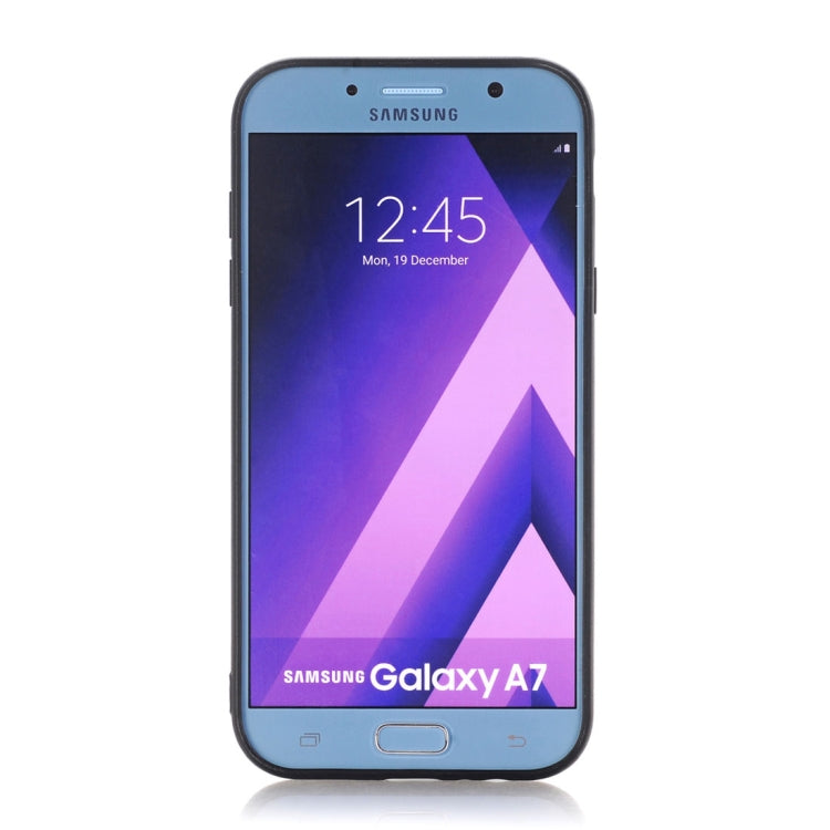 For Galaxy A7 (2017) Plain Weave Texture Leather Surface Protective Back Cover Case