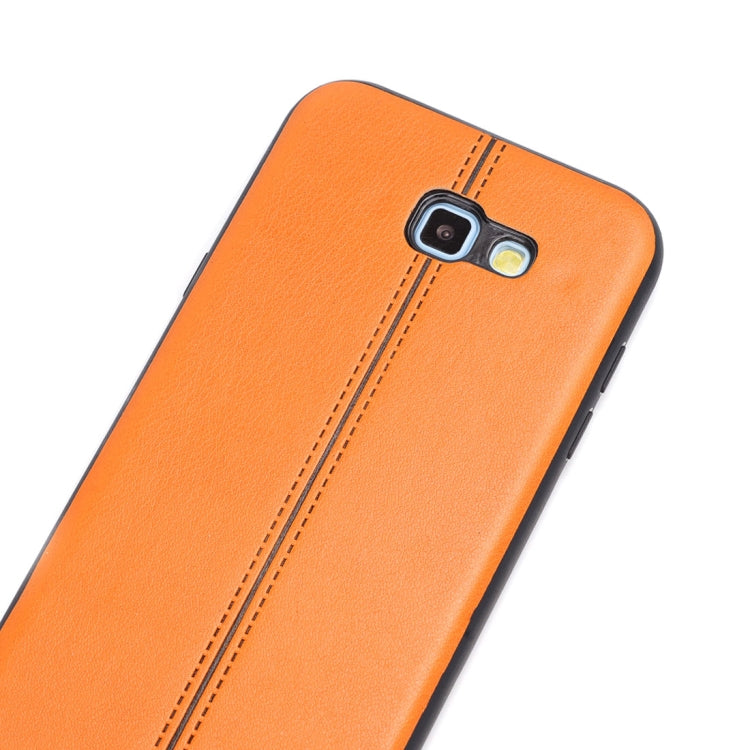 For Galaxy A7 (2017) Plain Weave Texture Leather Surface Protective Back Cover Case
