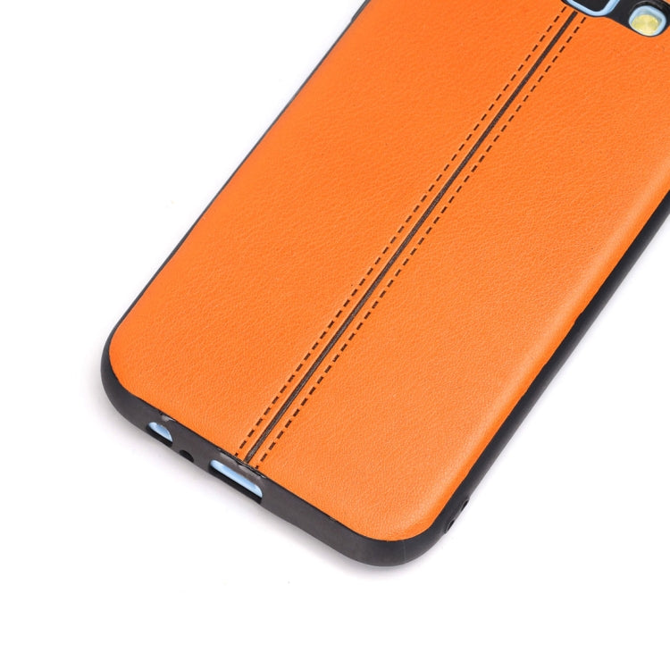 For Galaxy A7 (2017) Plain Weave Texture Leather Surface Protective Back Cover Case
