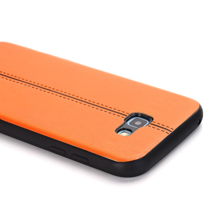For Galaxy A7 (2017) Plain Weave Texture Leather Surface Protective Back Cover Case