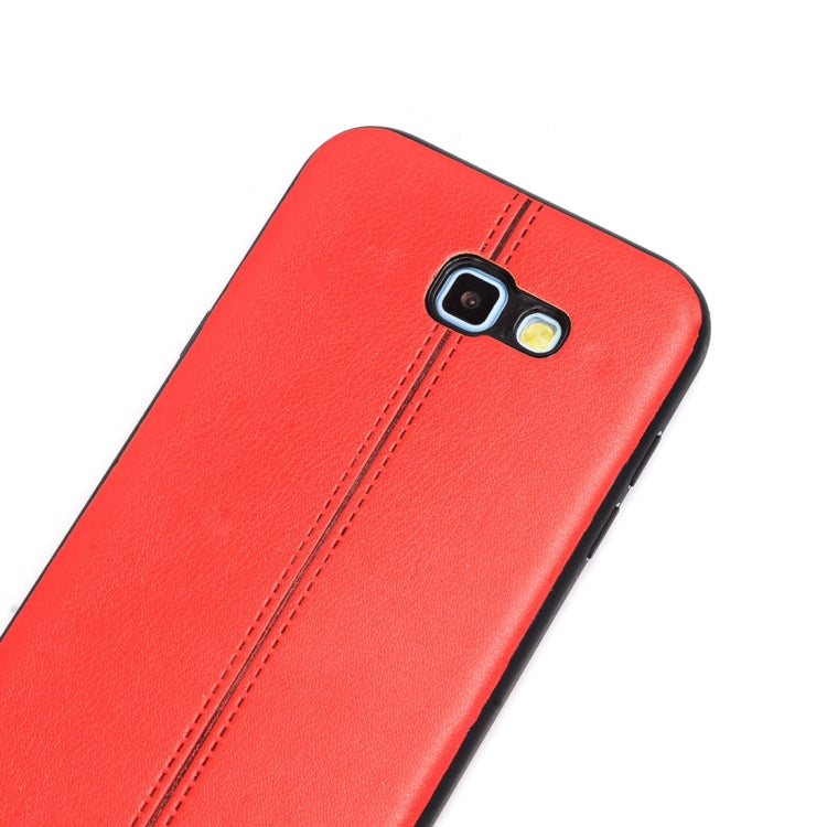 For Galaxy A7 (2017) Plain Weave Texture Leather Surface Protective Back Cover Case