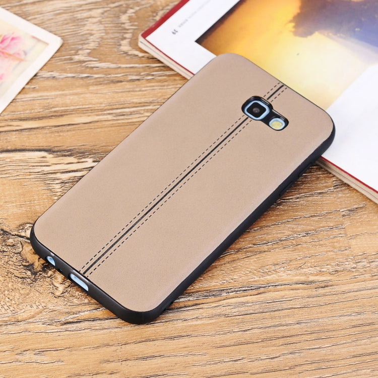 For Galaxy A3 (2017) Plain Weave Texture Leather Surface Protective Back Cover Case