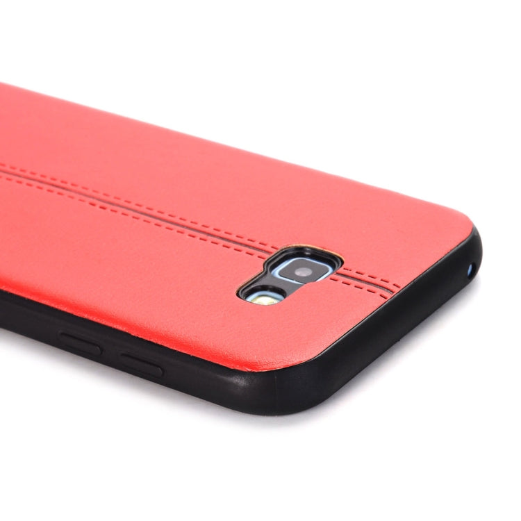 For Galaxy A5 (2017) Plain Weave Texture Leather Surface Protective Back Cover Case