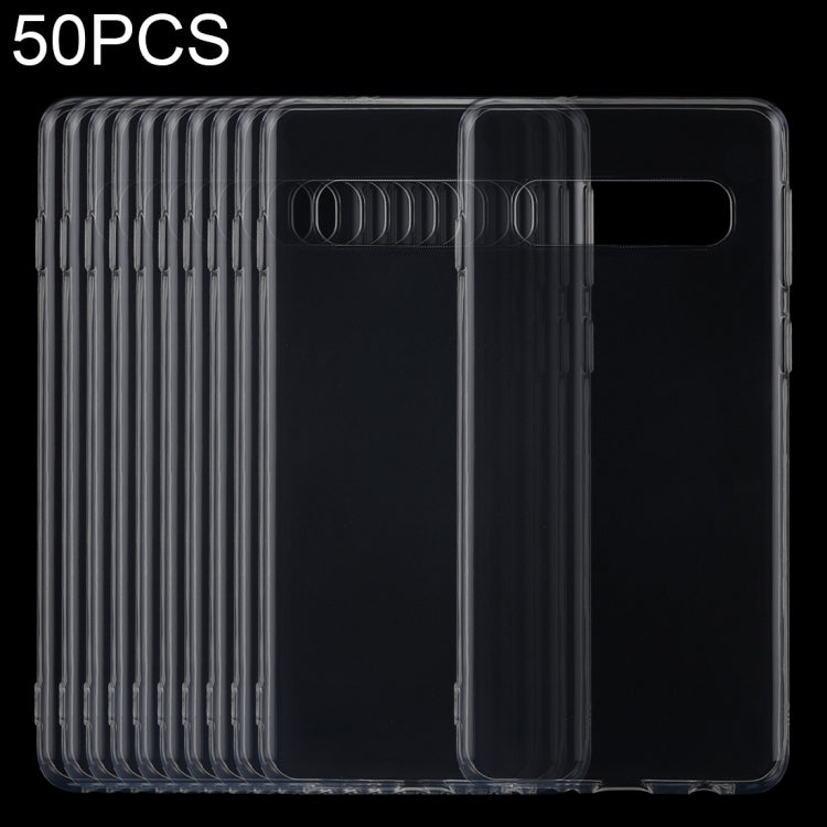 50 PCS 0.75mm Ultrathin Transparent TPU Soft Protective Case for Samsung Galaxy S10