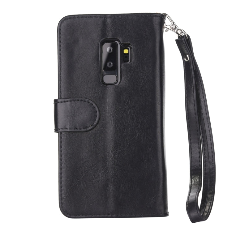 Separable Crazy Horse Texture Zipper Leather Case for Galaxy S9, with Card Slot & & Wallet & Photo Frame & Lanyard