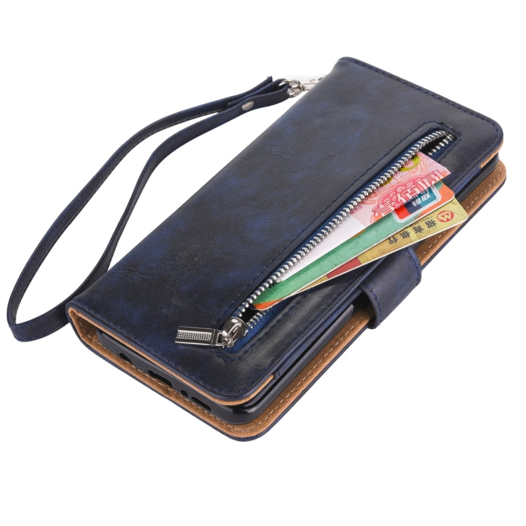 Separable Crazy Horse Texture Zipper Leather Case for Galaxy S9, with Card Slot & & Wallet & Photo Frame & Lanyard