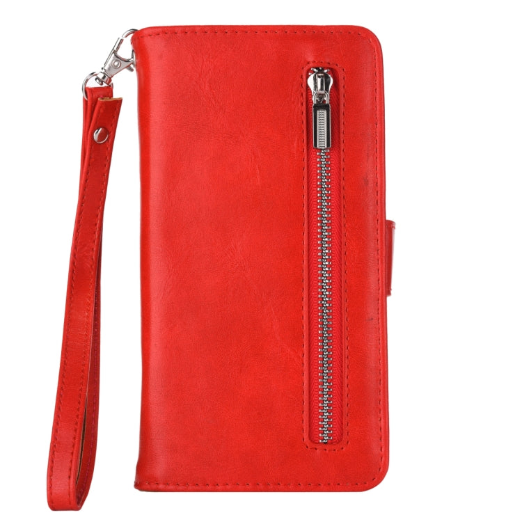 Separable Crazy Horse Texture Zipper Leather Case for Galaxy S9, with Card Slot & & Wallet & Photo Frame & Lanyard
