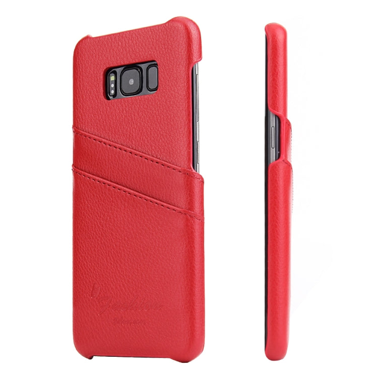 Fierre Shann Litchi Texture Genuine Leather Case for Galaxy S8+ / G9550, with Card Slots