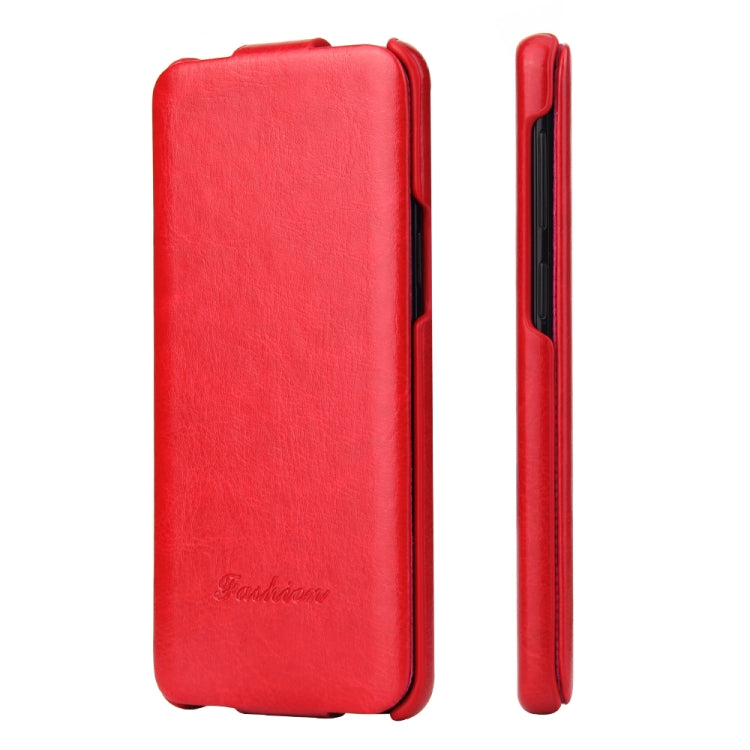 Fierre Shann Retro Oil Wax Texture Vertical Flip PU Leather Case for Galaxy S9