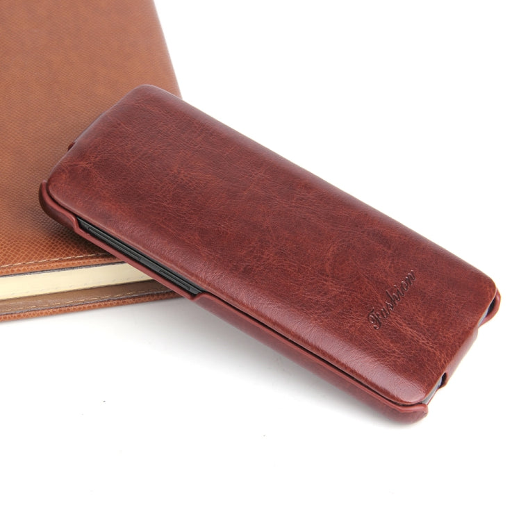 Fierre Shann Retro Oil Wax Texture Vertical Flip PU Leather Case for Galaxy S9