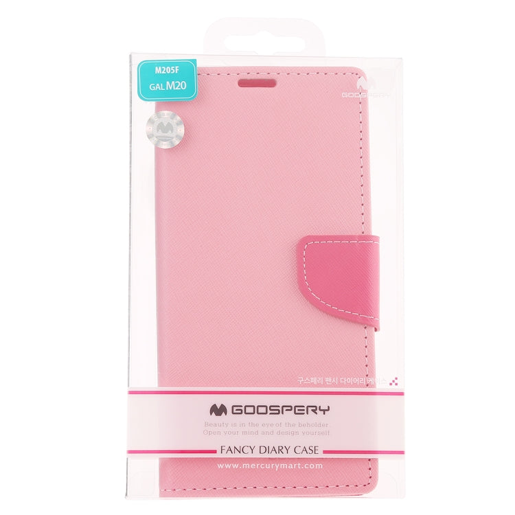GOOSPERY FANCY DIARY Horizontal Flip PU Leather Case for Galaxy M20, with Holder & Card Slots & Wallet