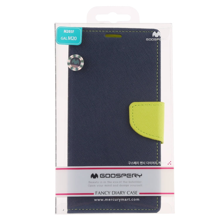 GOOSPERY FANCY DIARY Horizontal Flip PU Leather Case for Galaxy M20, with Holder & Card Slots & Wallet