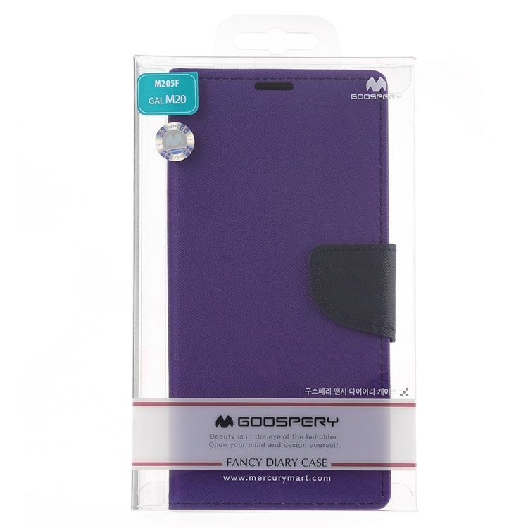GOOSPERY FANCY DIARY Horizontal Flip PU Leather Case for Galaxy M20, with Holder & Card Slots & Wallet