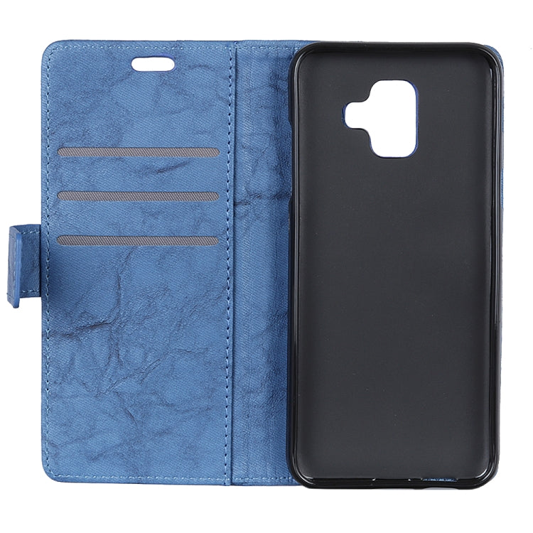 Copper Buckle Retro Crazy Horse Texture Horizontal Flip Leather Case for Galaxy A8 (2018), with Holder & Card Slots & Wallet