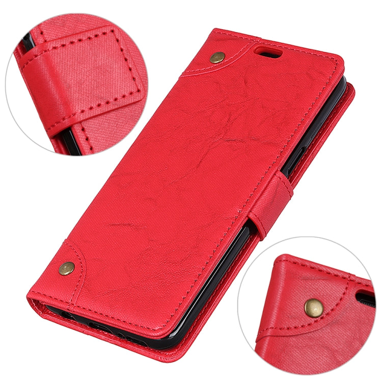 Copper Buckle Retro Crazy Horse Texture Horizontal Flip Leather Case for Galaxy A8 (2018), with Holder & Card Slots & Wallet