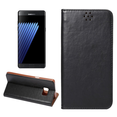 For Galaxy Note 7 / N930 Crazy Horse Texture Magnetic Adsorption Horizontal Flip Leather Case with Card Slot & Holder
