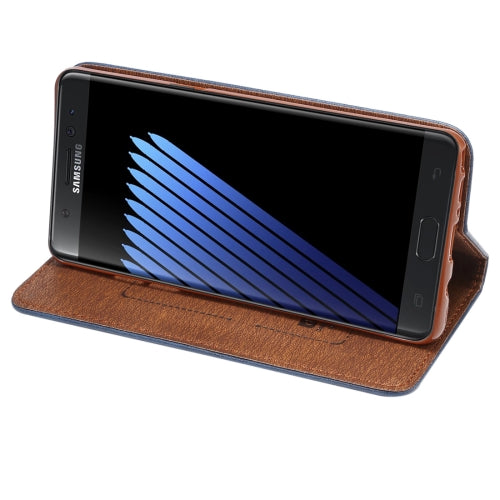 For Galaxy Note 7 / N930 Crazy Horse Texture Magnetic Adsorption Horizontal Flip Leather Case with Card Slot & Holder