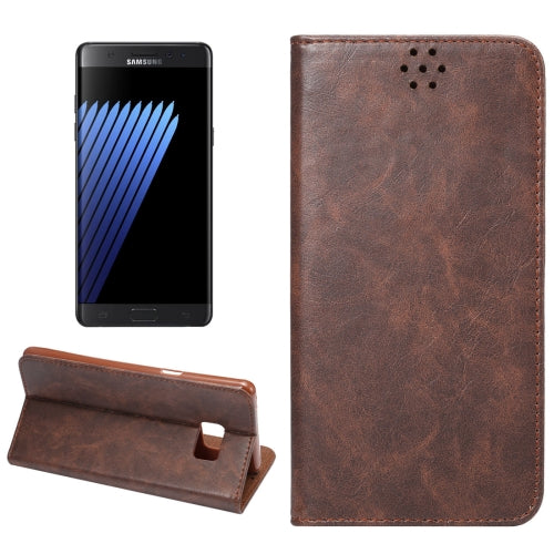For Galaxy Note 7 / N930 Crazy Horse Texture Magnetic Adsorption Horizontal Flip Leather Case with Card Slot & Holder