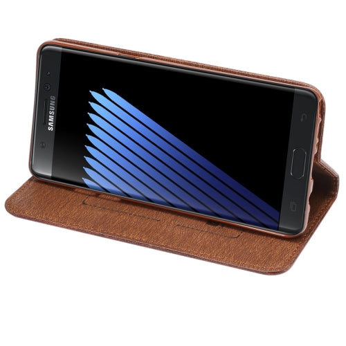 For Galaxy Note 7 / N930 Crazy Horse Texture Magnetic Adsorption Horizontal Flip Leather Case with Card Slot & Holder