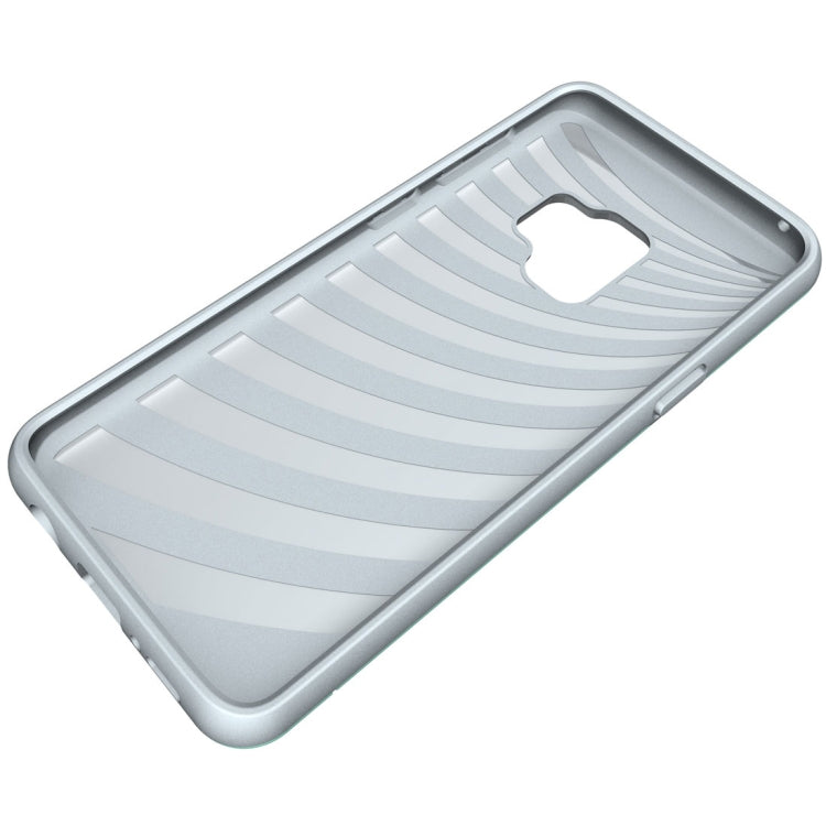 For Galaxy S9 Brushed Texture Protective Back Case with Holder & Card Slot