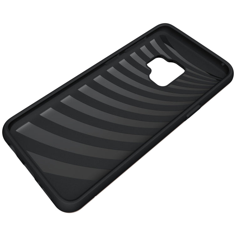 For Galaxy S9 Brushed Texture Protective Back Case with Holder & Card Slot