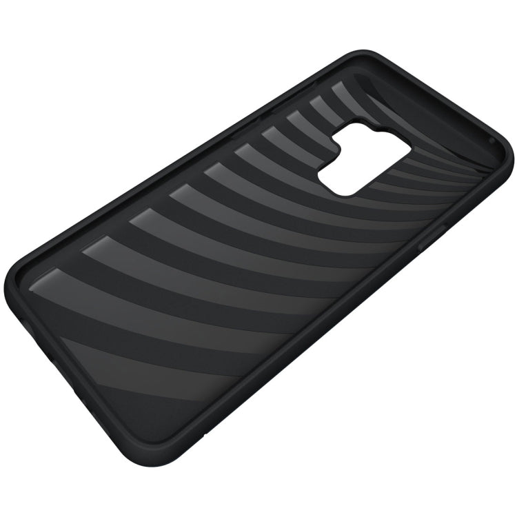 For Galaxy S9+ Brushed Texture Protective Back Case with Holder & Card Slot