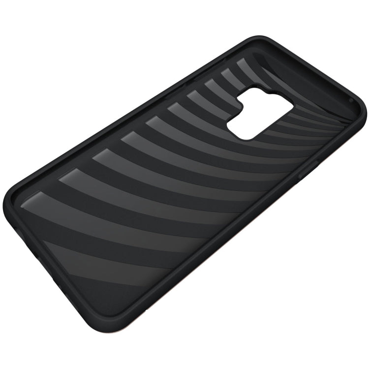 For Galaxy S9+ Brushed Texture Protective Back Case with Holder & Card Slot