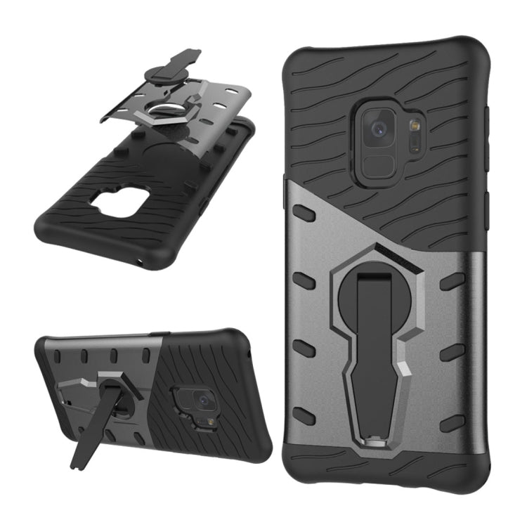 For Galaxy S9 TPU + PC Shockproof Protective Back Case with 360 Degree Rotatable Holder
