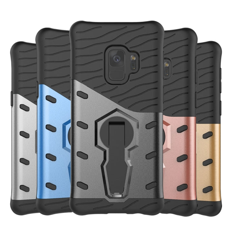 For Galaxy S9 TPU + PC Shockproof Protective Back Case with 360 Degree Rotatable Holder