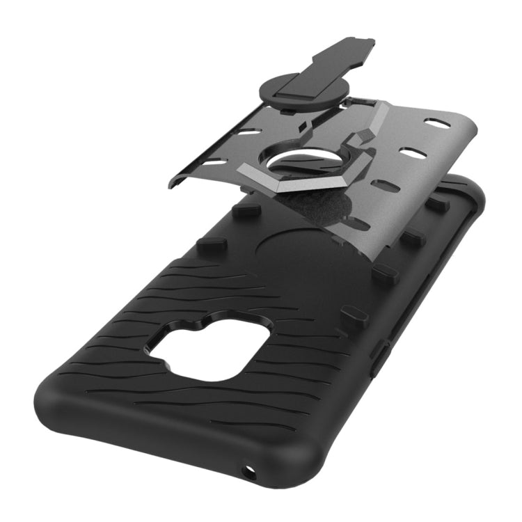 For Galaxy S9 TPU + PC Shockproof Protective Back Case with 360 Degree Rotatable Holder