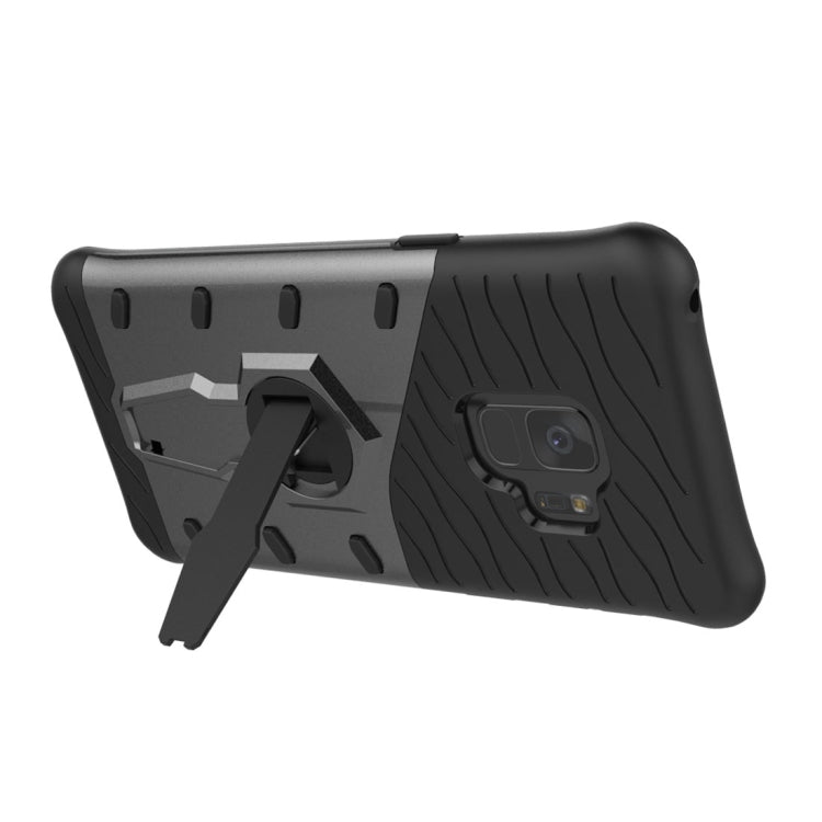 For Galaxy S9 TPU + PC Shockproof Protective Back Case with 360 Degree Rotatable Holder