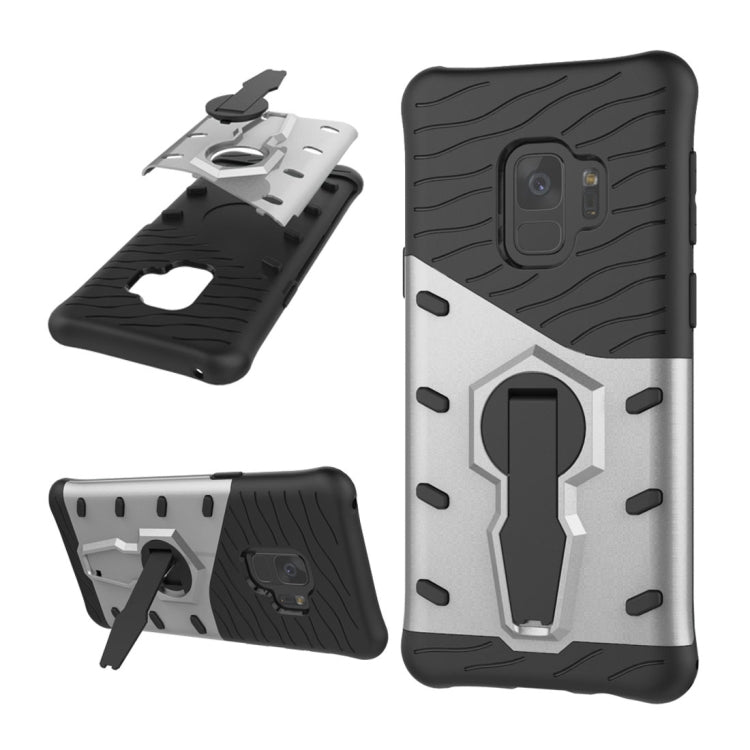 For Galaxy S9 TPU + PC Shockproof Protective Back Case with 360 Degree Rotatable Holder