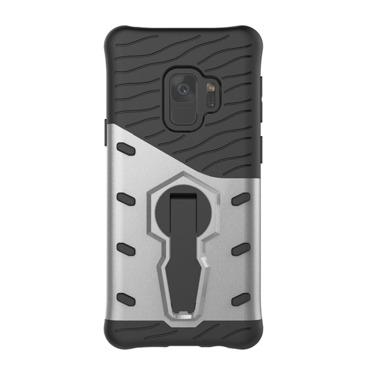 For Galaxy S9 TPU + PC Shockproof Protective Back Case with 360 Degree Rotatable Holder