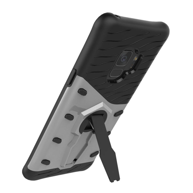 For Galaxy S9 TPU + PC Shockproof Protective Back Case with 360 Degree Rotatable Holder