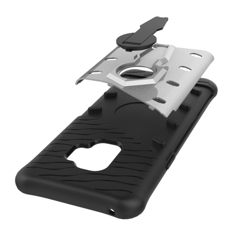 For Galaxy S9 TPU + PC Shockproof Protective Back Case with 360 Degree Rotatable Holder