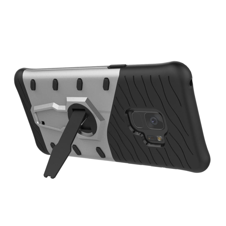 For Galaxy S9 TPU + PC Shockproof Protective Back Case with 360 Degree Rotatable Holder