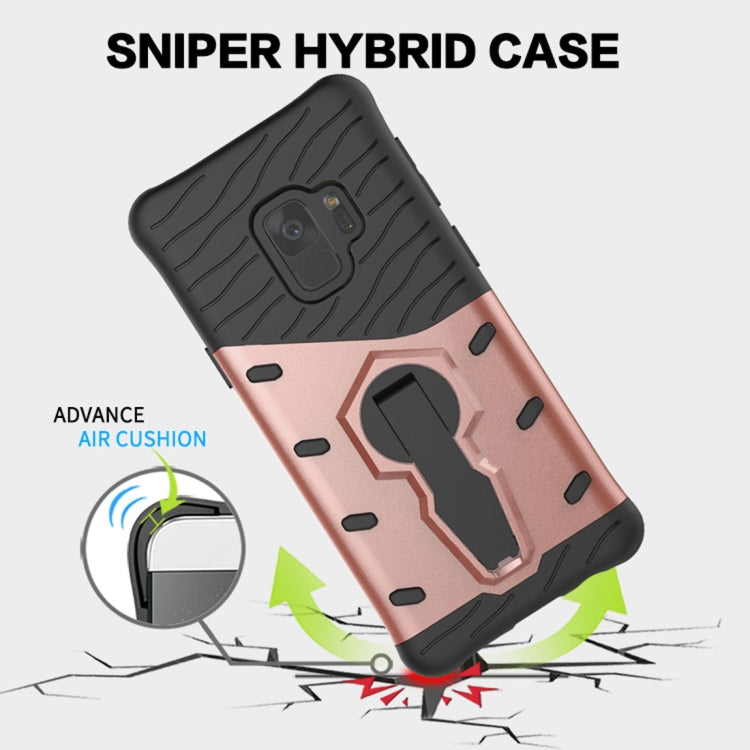 For Galaxy S9 TPU + PC Shockproof Protective Back Case with 360 Degree Rotatable Holder