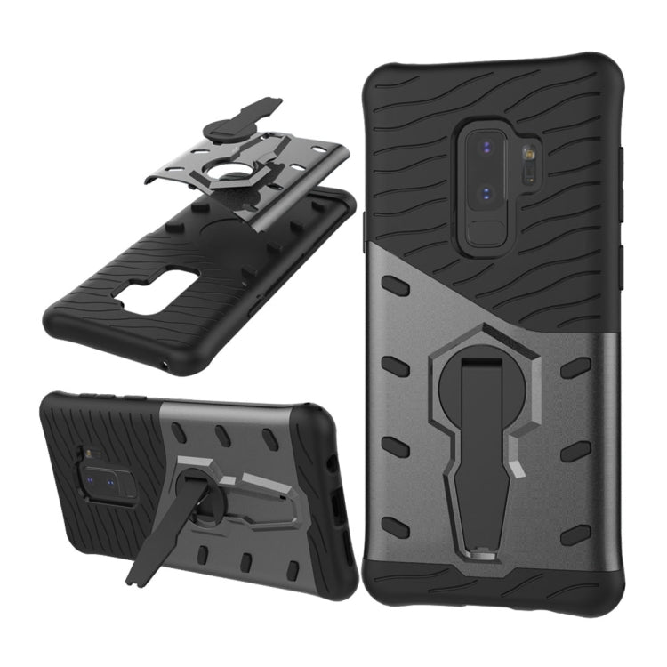 For Galaxy S9+ TPU + PC Shockproof Protective Back Case with 360 Degree Rotatable Holder