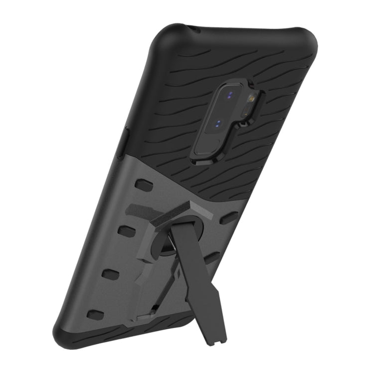 For Galaxy S9+ TPU + PC Shockproof Protective Back Case with 360 Degree Rotatable Holder