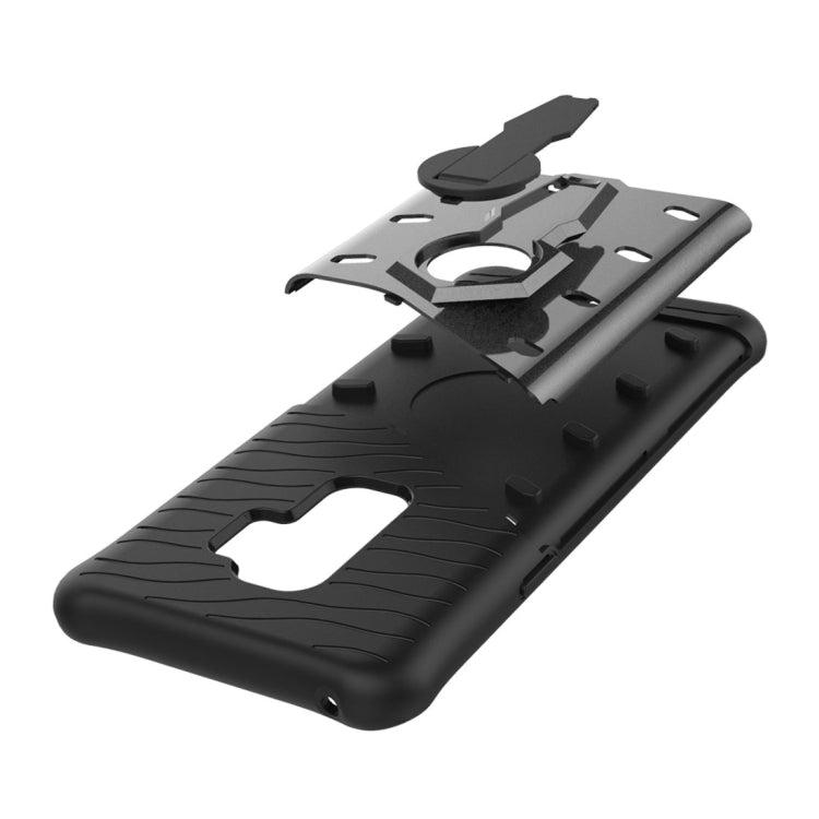 For Galaxy S9+ TPU + PC Shockproof Protective Back Case with 360 Degree Rotatable Holder
