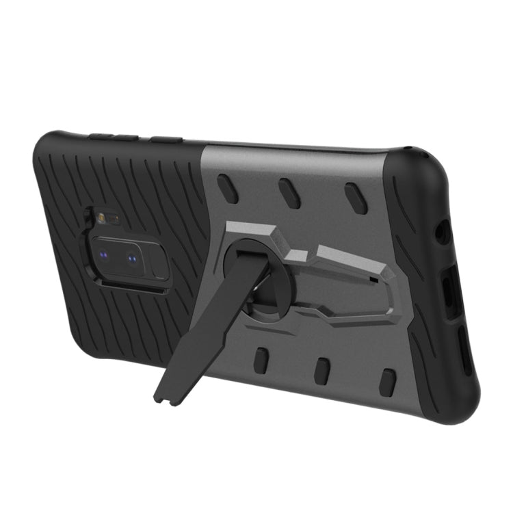 For Galaxy S9+ TPU + PC Shockproof Protective Back Case with 360 Degree Rotatable Holder