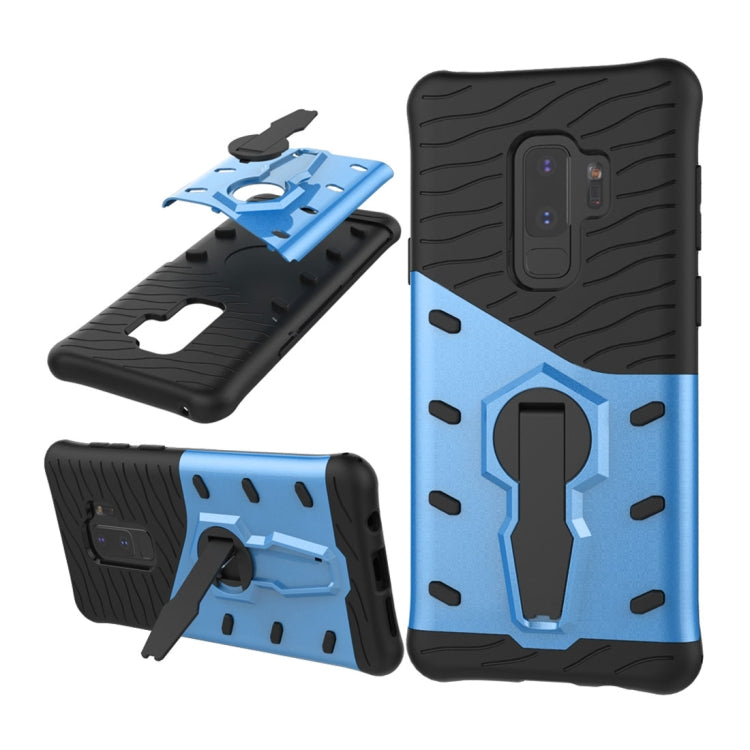 For Galaxy S9+ TPU + PC Shockproof Protective Back Case with 360 Degree Rotatable Holder