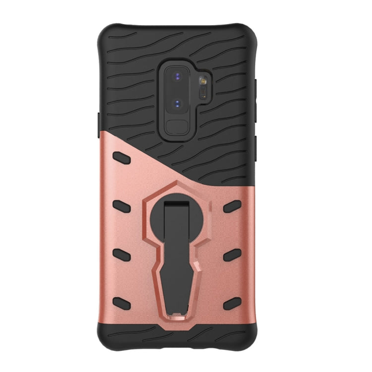 For Galaxy S9+ TPU + PC Shockproof Protective Back Case with 360 Degree Rotatable Holder