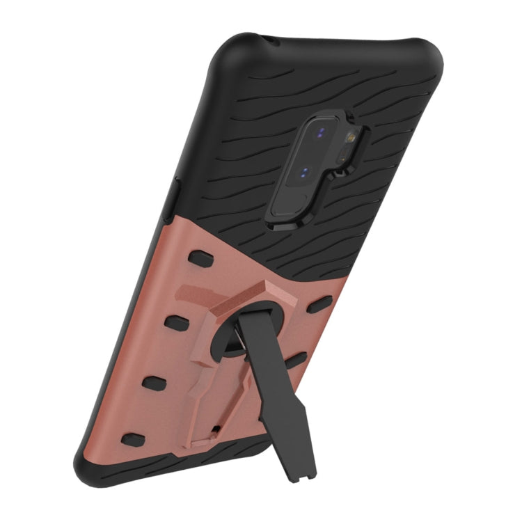 For Galaxy S9+ TPU + PC Shockproof Protective Back Case with 360 Degree Rotatable Holder