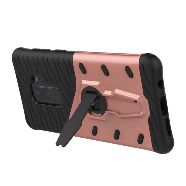 For Galaxy S9+ TPU + PC Shockproof Protective Back Case with 360 Degree Rotatable Holder