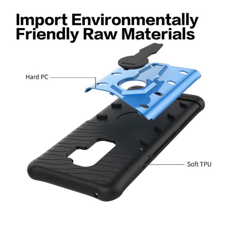 For Galaxy S9+ TPU + PC Shockproof Protective Back Case with 360 Degree Rotatable Holder
